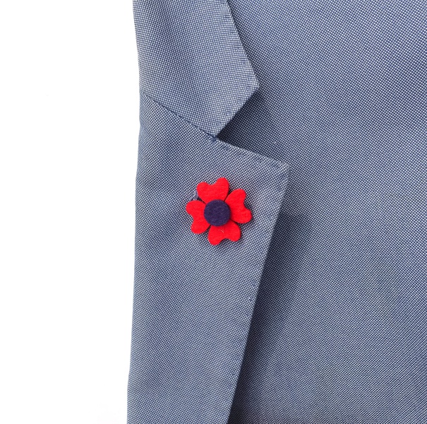 Červeno - fialová brož Čtyřlístek Plsť