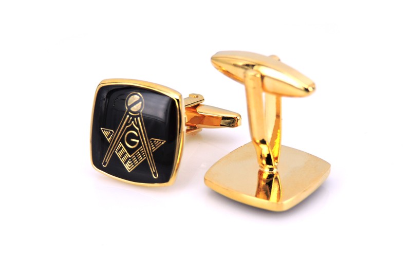 Manžetové knoflíčky Zednářský symbol zlatý 