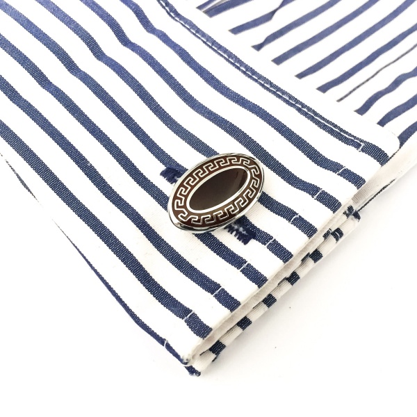 Manžetové knoflíčky Fashion Ovál hnědý 