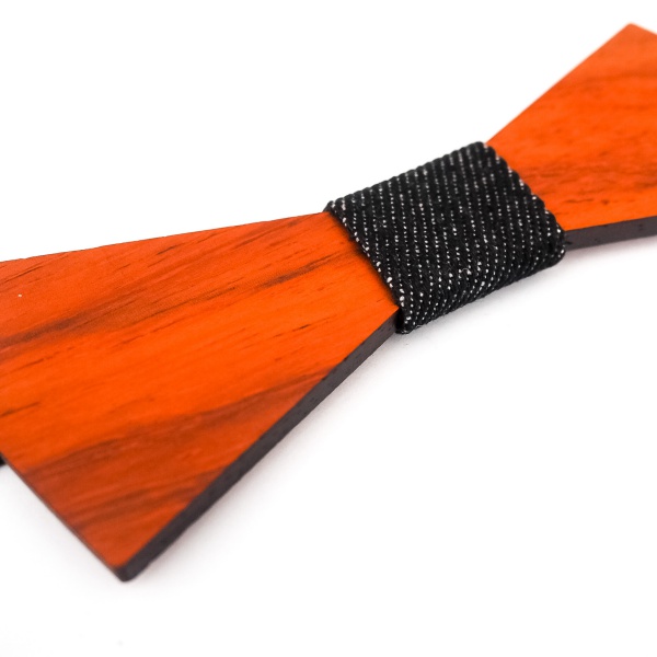 Dřevěný pánský motýlek Slim Black Denim 