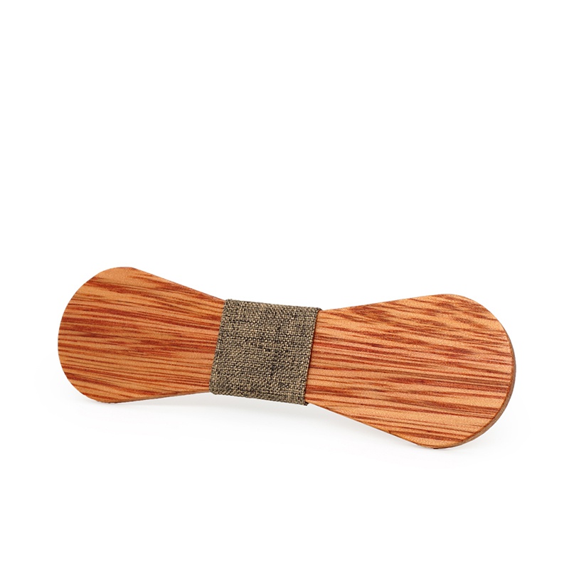 Dřevěný pánský motýlek Mahoosive Lollipop - hnědý