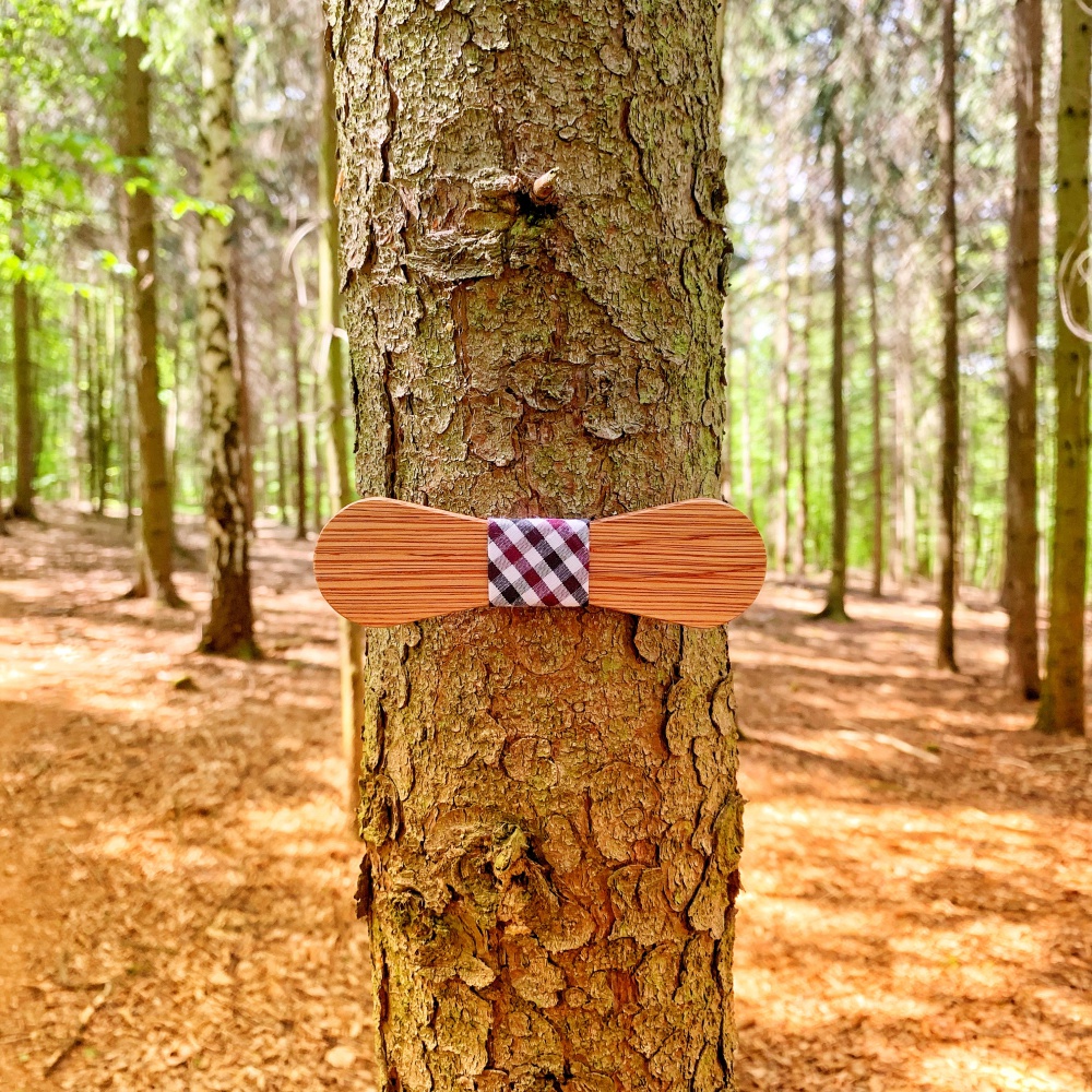 Dřevěný pánský motýlek Mahoosive Lollipop - stripes