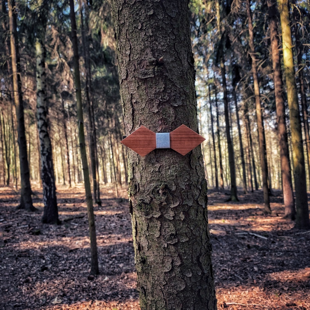 Dřevěný pánský motýlek Mahoosive Sharp - blue 