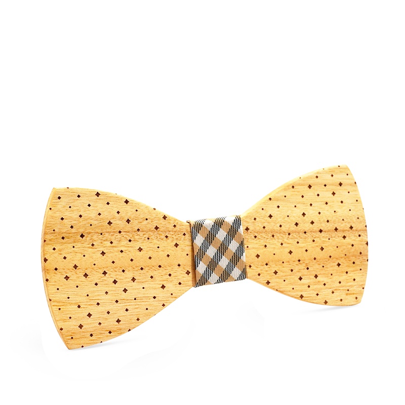 Dřevěný pánský motýlek Mahoosive Night sky - check I. 