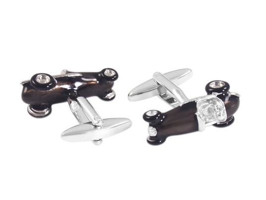 Manžetové knoflíčky Retro Formule černá 