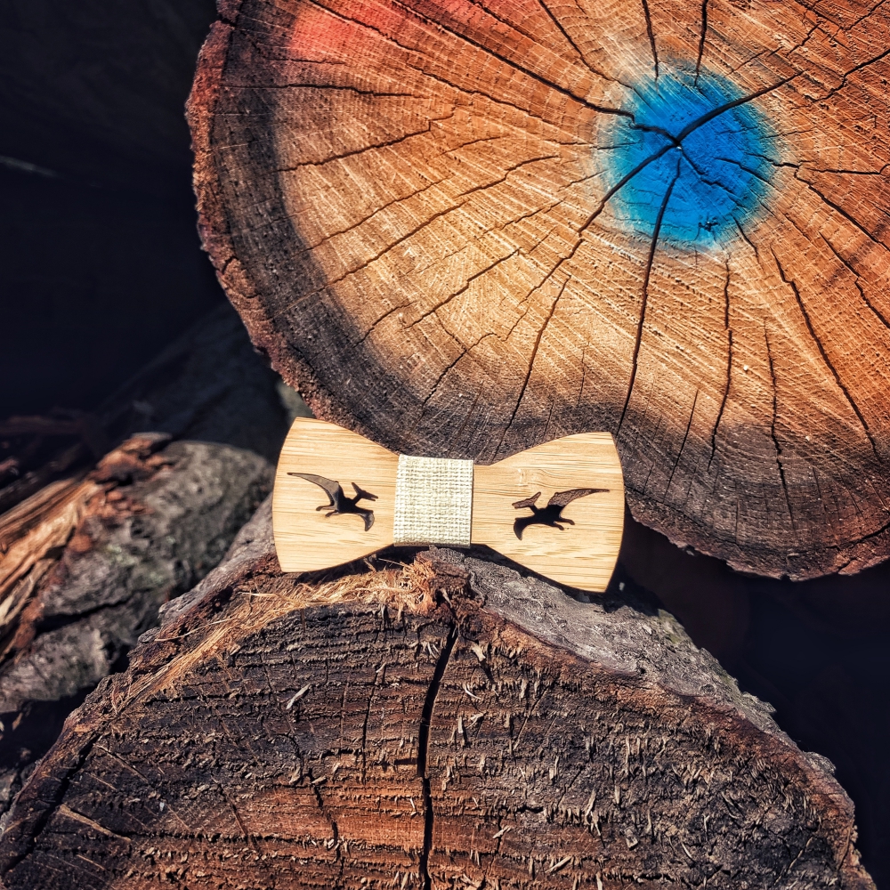 Chlapecký dřevěný motýlek Pterodaktyl 