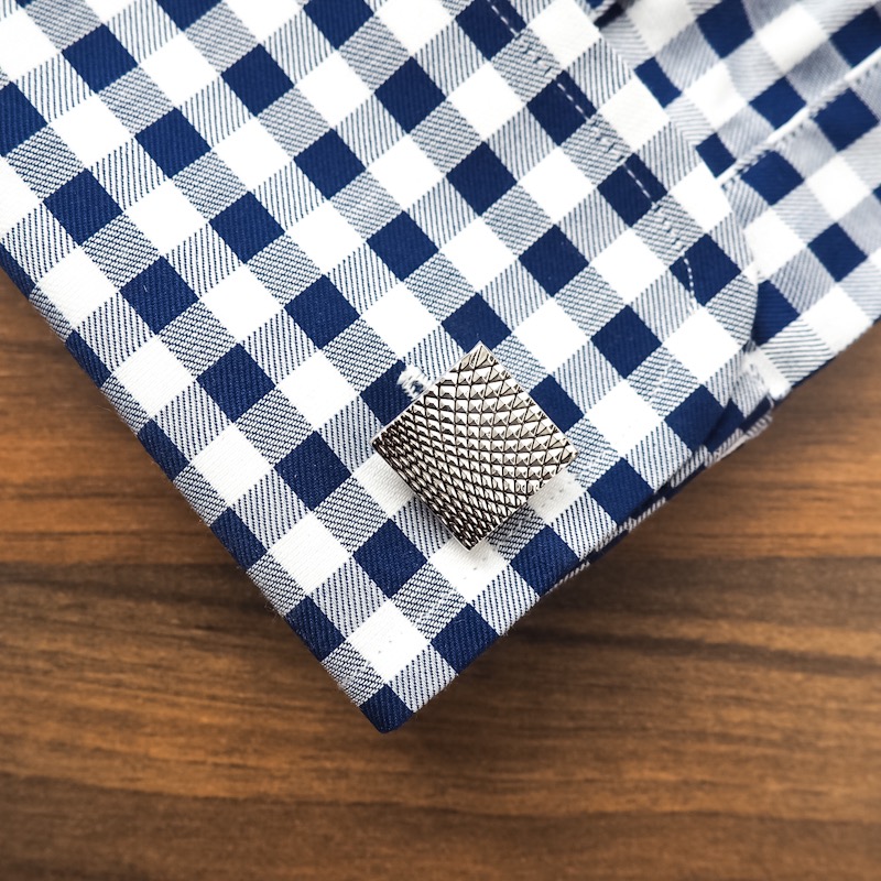 Stříbrný set - spona na kravatu a manžetové knoflíčky Geometric 