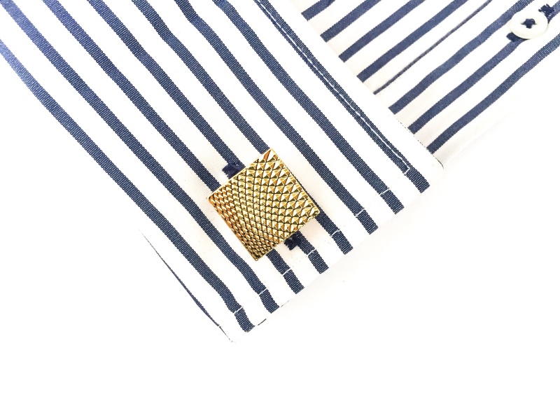 Zlatý set - spona na kravatu a manžetové knoflíčky Geometric 
