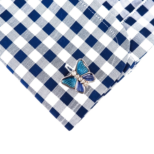 Manžetové knoflíčky Modrý motýl 
