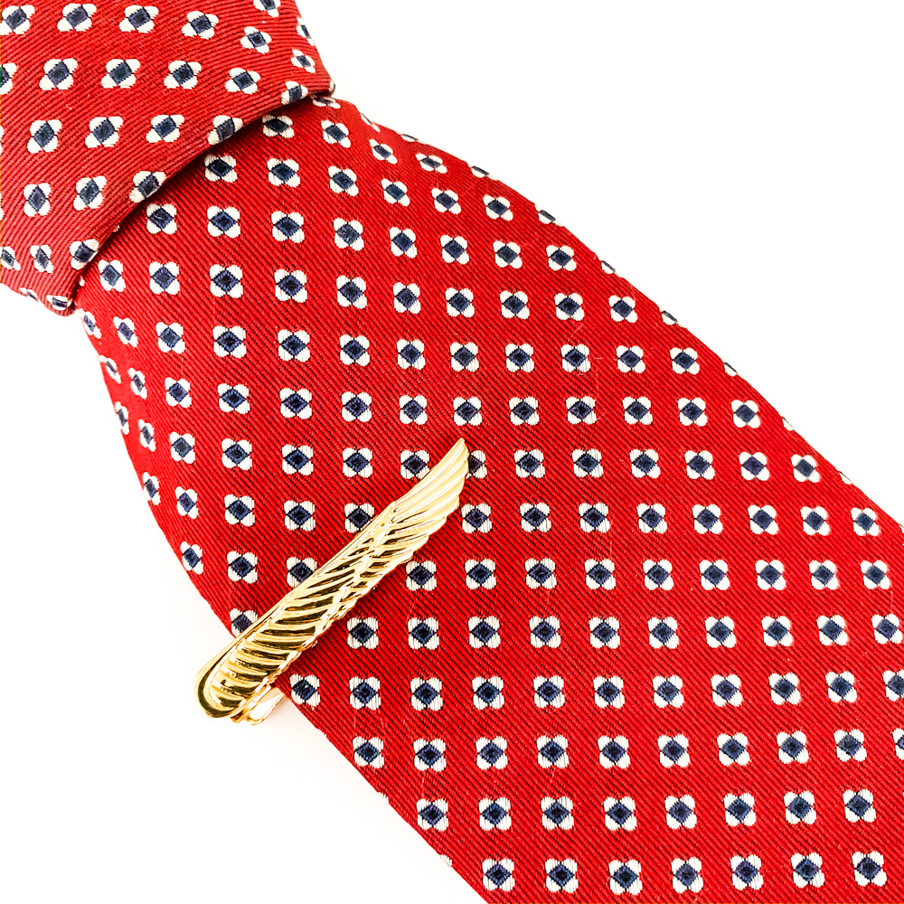 Zlatá spona na kravatu Andělské křídlo