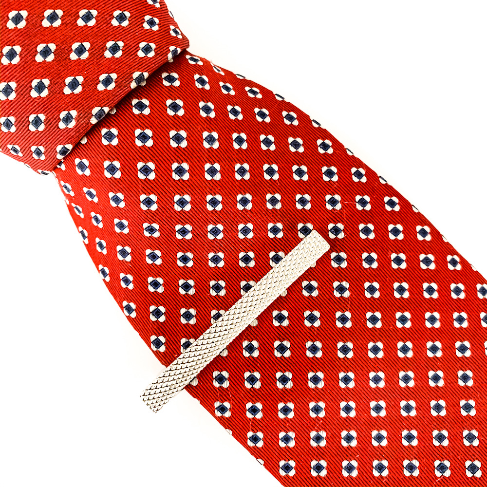 Stříbrná spona na kravatu Geometric