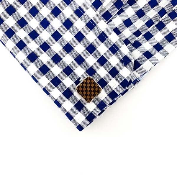 Manžetové knoflíčky Wood Šachovnice 