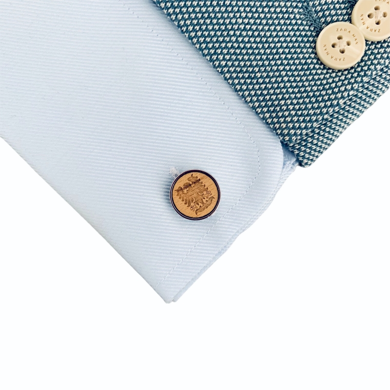 Dřevěné manžetové knoflíčky Moravskoslezská orlice 