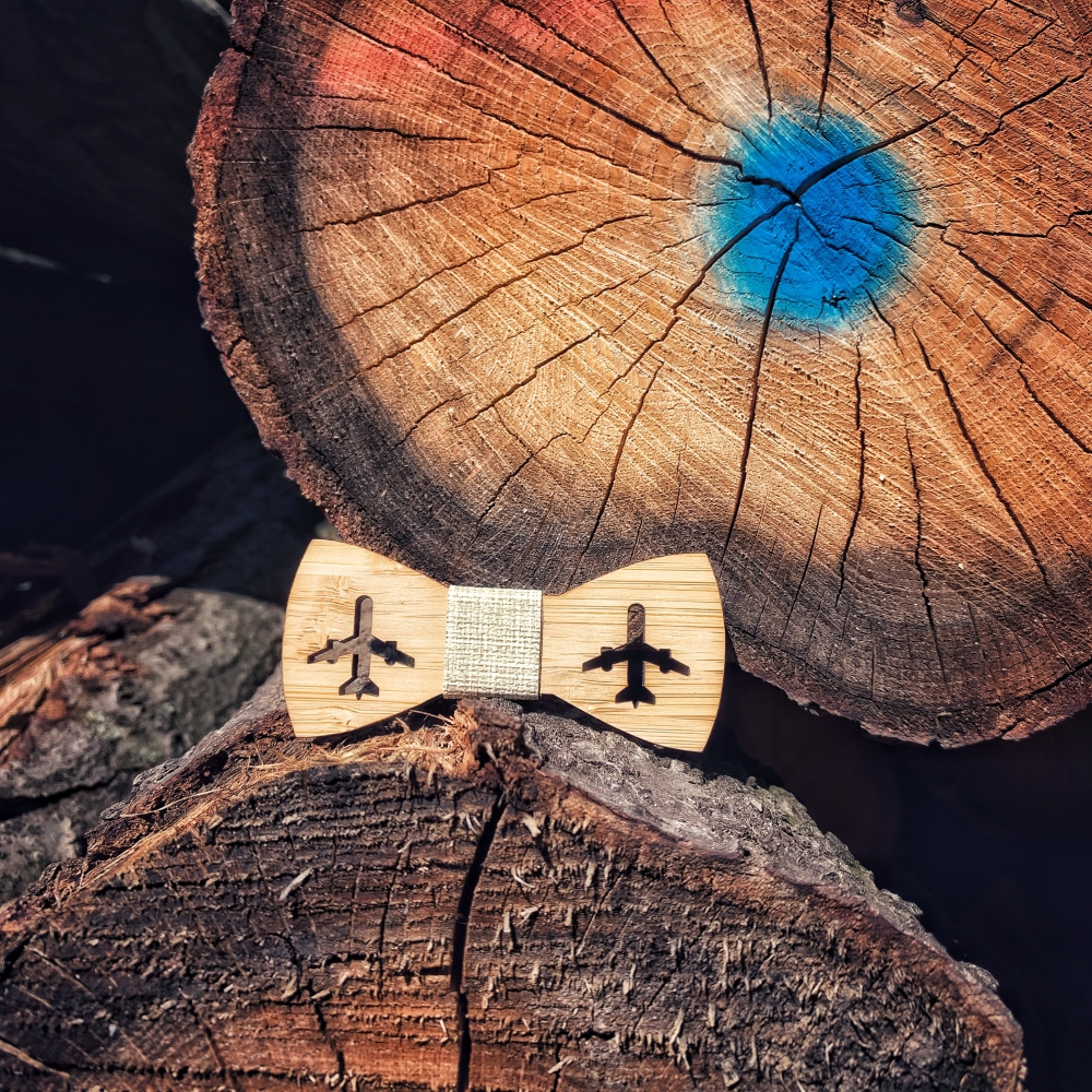 Chlapecký dřevěný motýlek Dopravní letadlo  