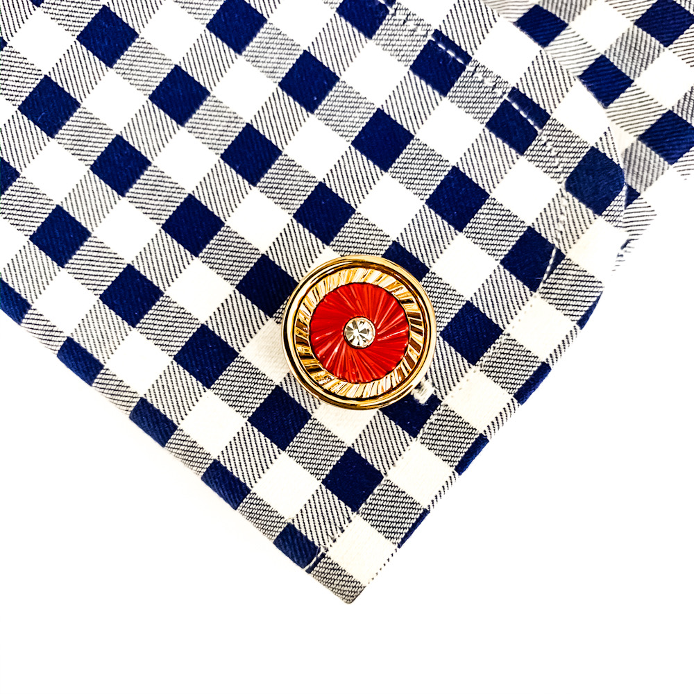 Manžetové knoflíčky Spirála red 