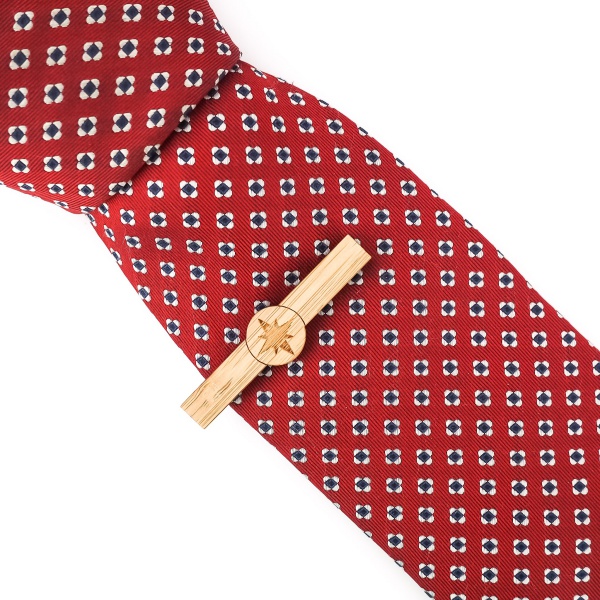 Dřevěná spona na kravatu round Kompas 