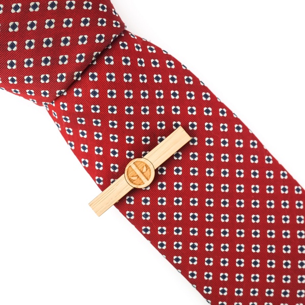 Dřevěná spona na kravatu round Deadpool