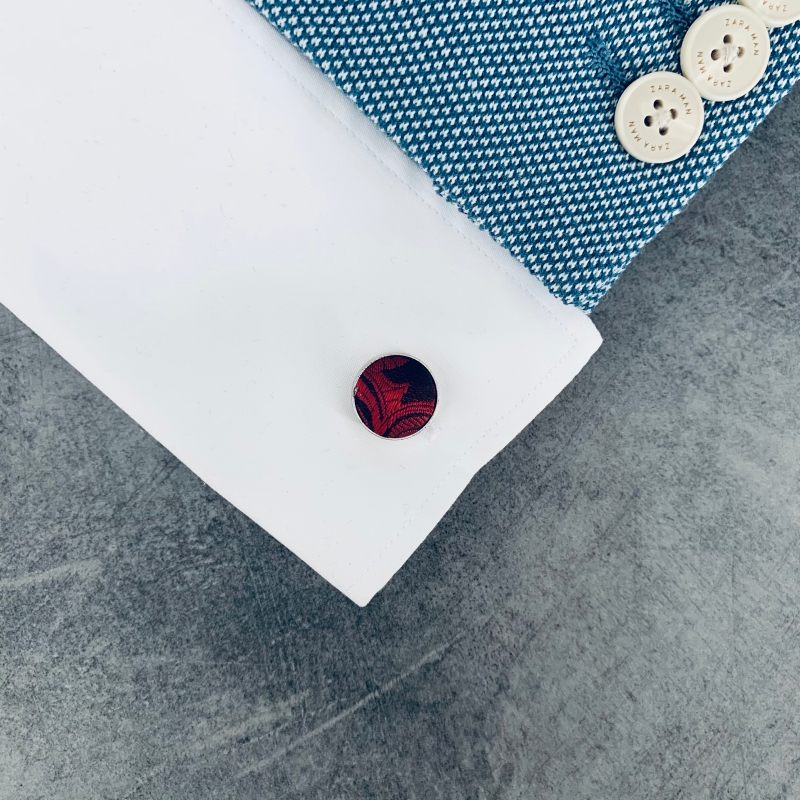 Manžetové knoflíčky Vintage černo - červené 