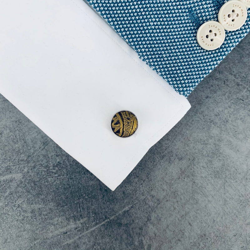 Manžetové knoflíčky Vintage černo - zlaté 