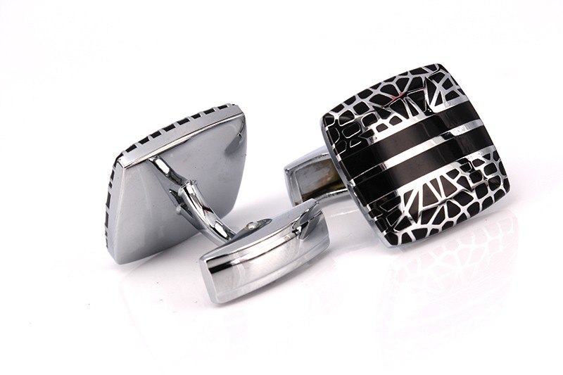 Manžetové knoflíčky Two black stripes 