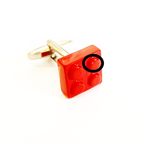 Manžetové knoflíčky Červená kostička stavebnice  II. jakost 