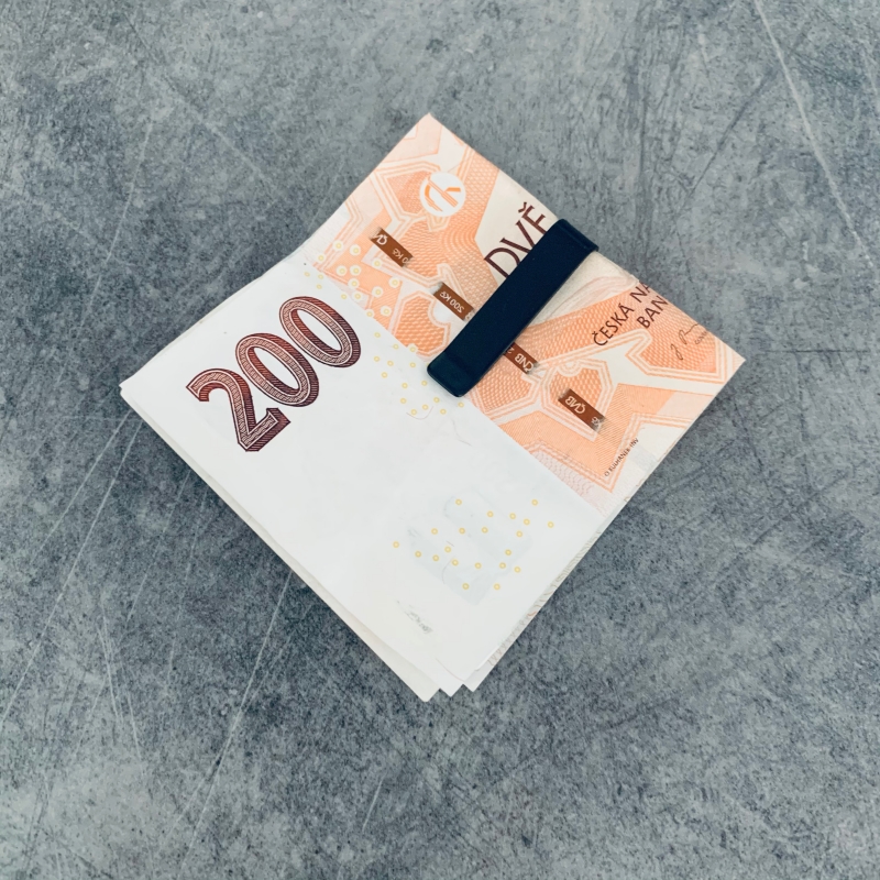 Černá spona na peníze Slim 