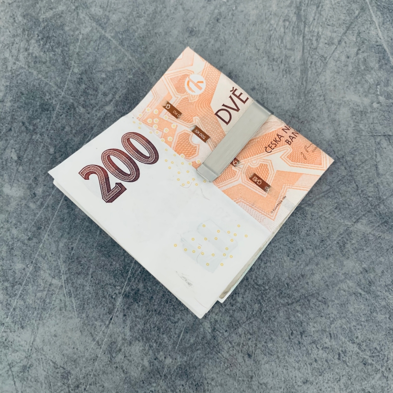 Stříbrná spona na peníze Slim 