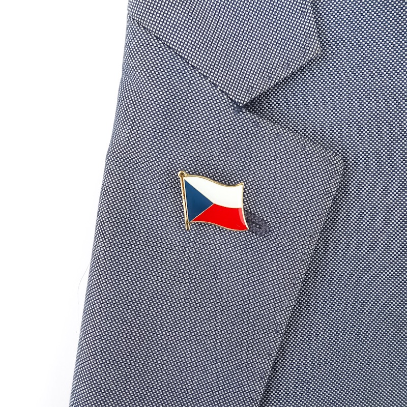 Zlatá brož Vlajka Česká republika 