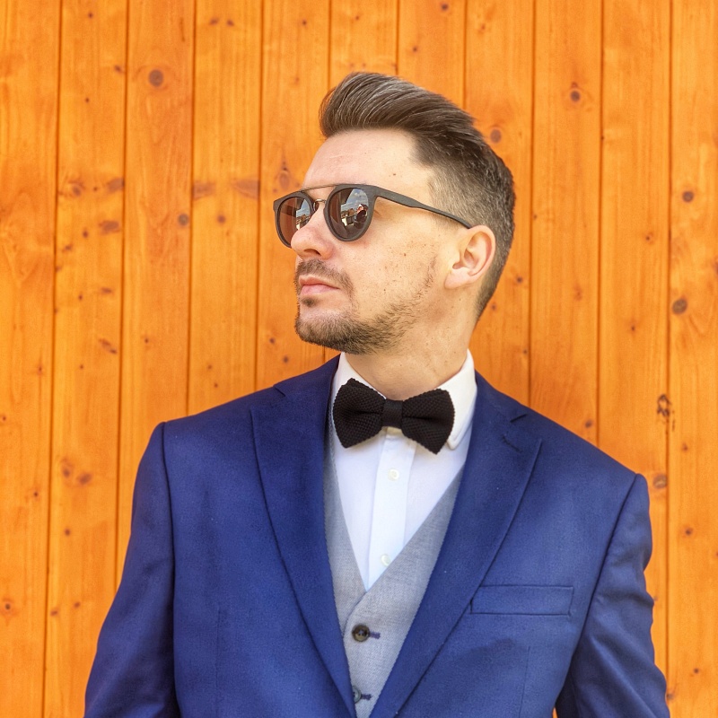 Černý pánský motýlek Knit