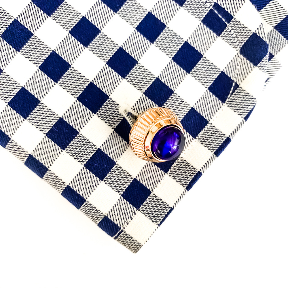 Manžetové knoflíčky zlaté Cap blue 
