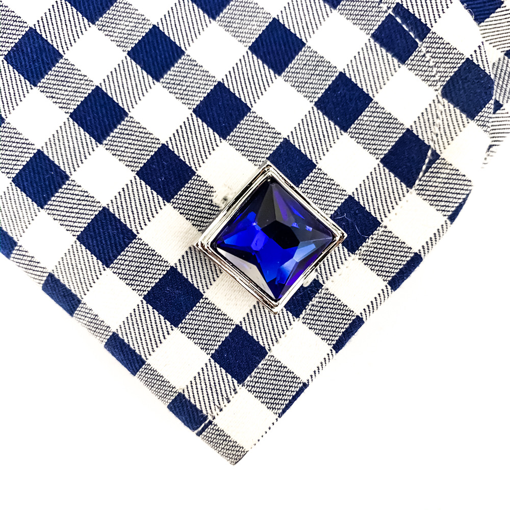 Manžetové knoflíčky Big blue krystal square 