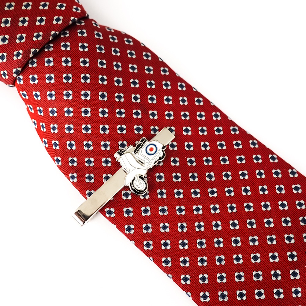 Stříbrná spona na kravatu Skútr