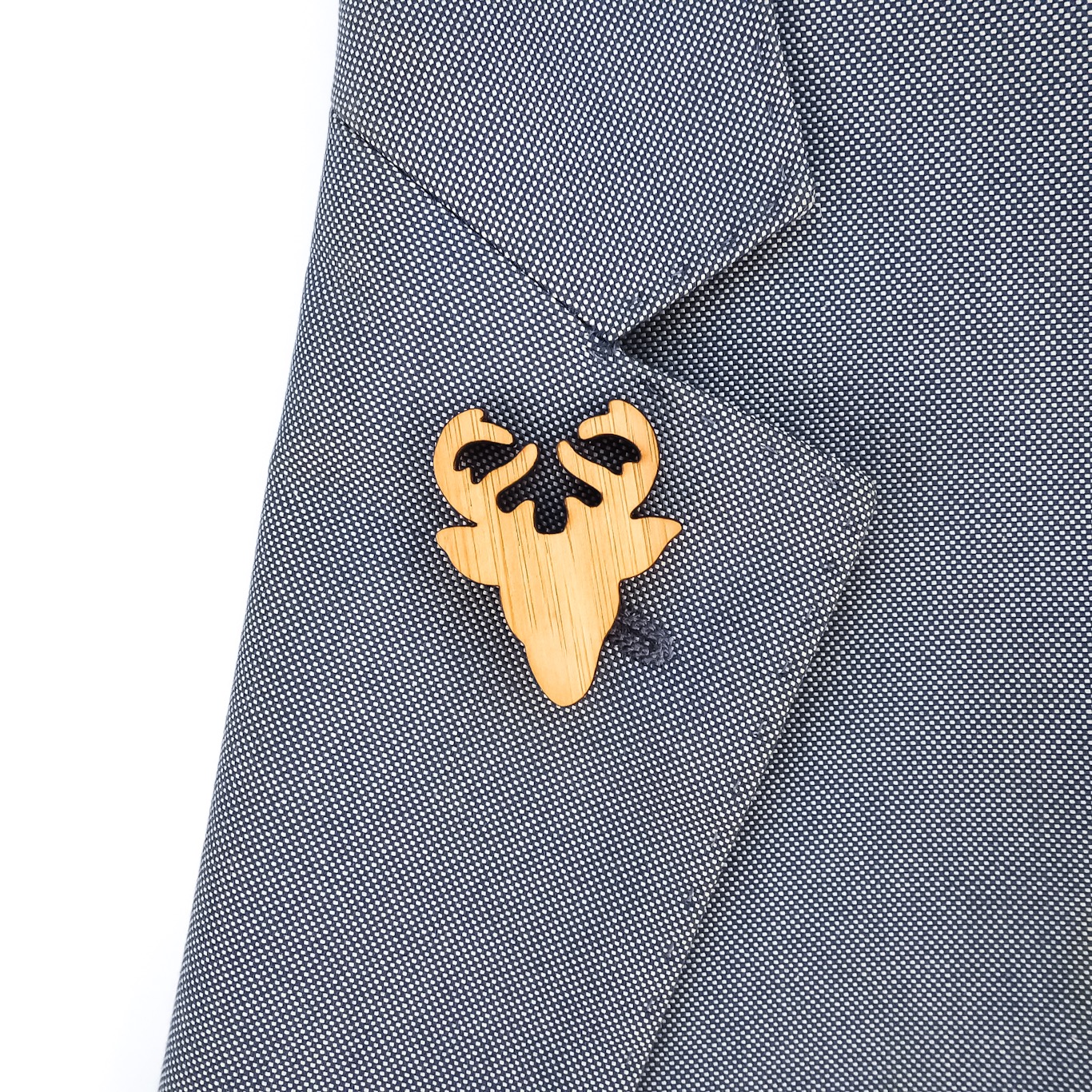 Dřevěná brož Jelen parohy 