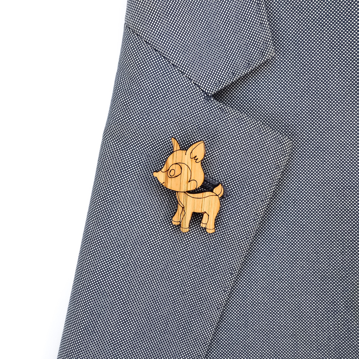 Dřevěná brož Srneček