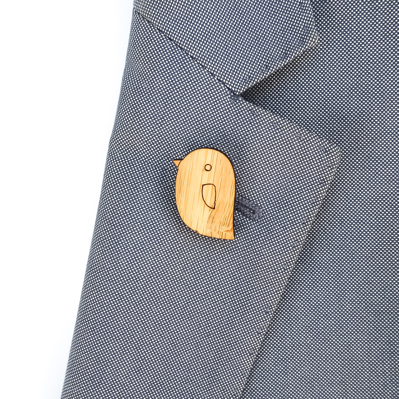 Dřevěná brož Ptáček 