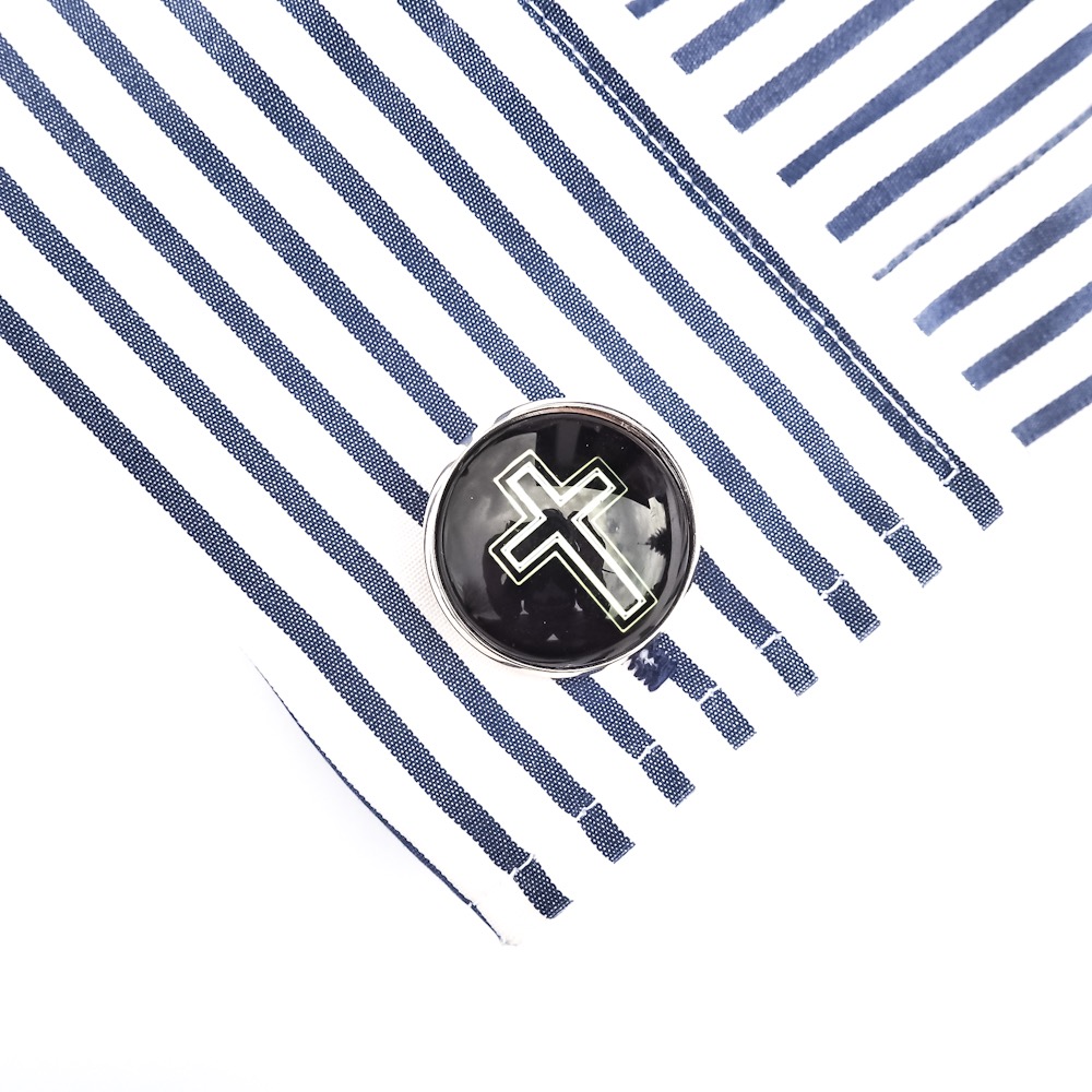 Manžetové knoflíčky Kříž round 