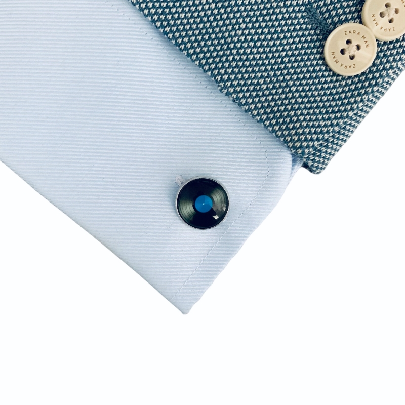 Manžetové knoflíčky modrá Vinylová deska