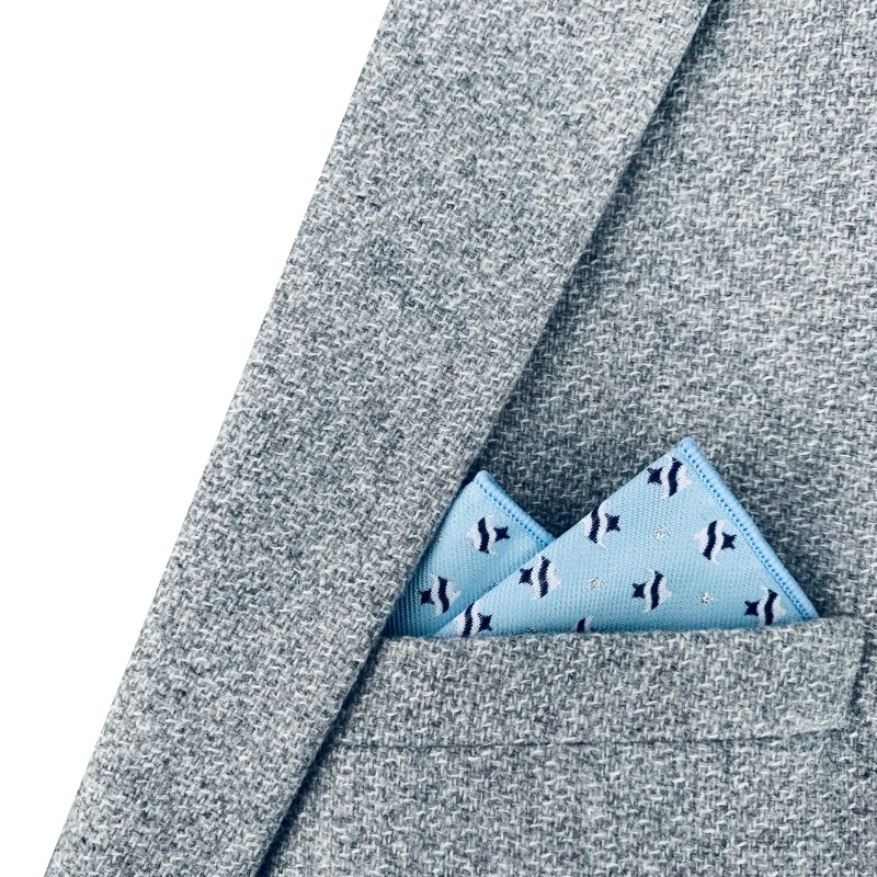 Modrý kapesník do saka Tropická ryba 