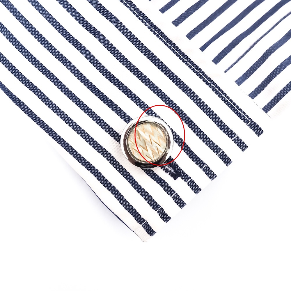 Manžetové knoflíčky Round cikcak - II. jakost 