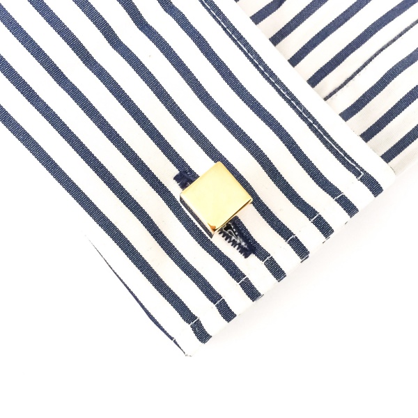 Zlatý set - spona na kravatu Geometric a manžetové knoflíčky Cube 