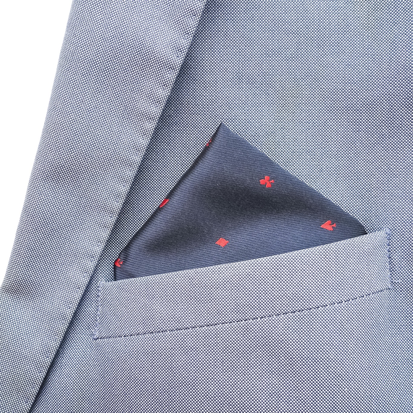 Modrý kapesník do saka Karetní symboly 