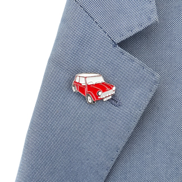 Červená brož Auto malé 