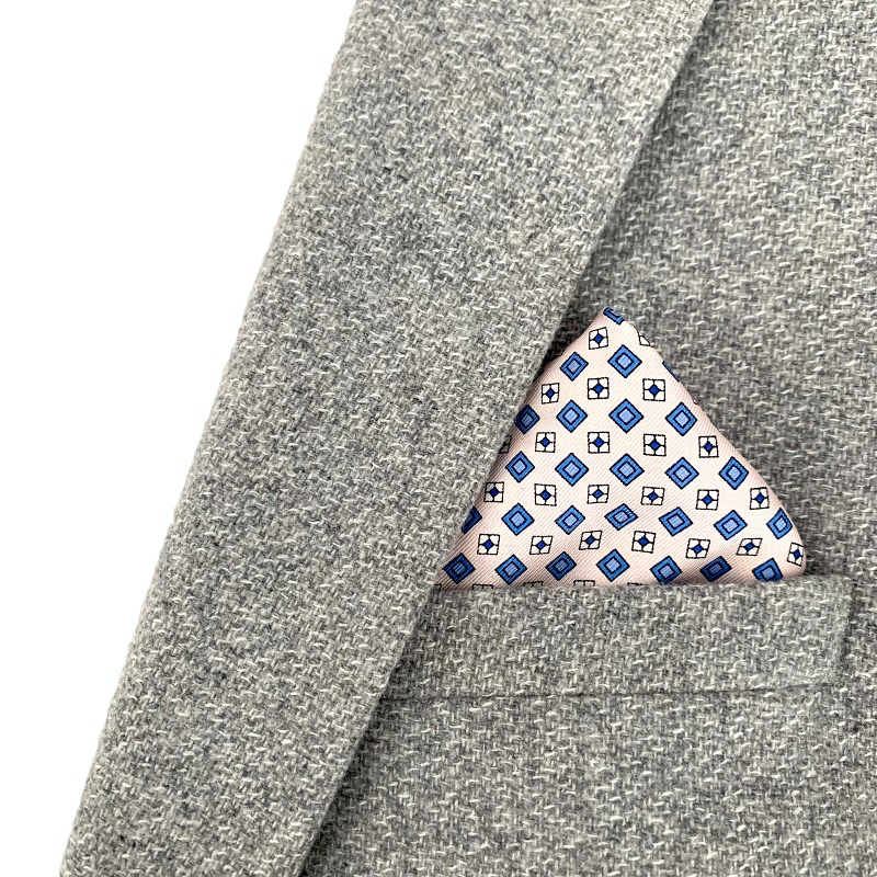 Růžovo - modrý kapesník do saka Cube 