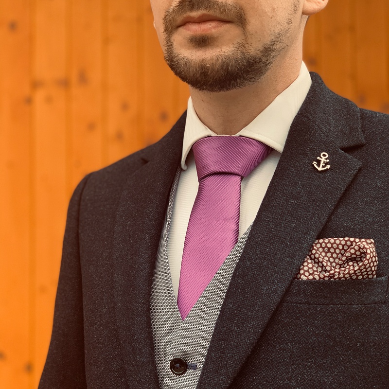 Fialová kravata Marks Spencer Lines 