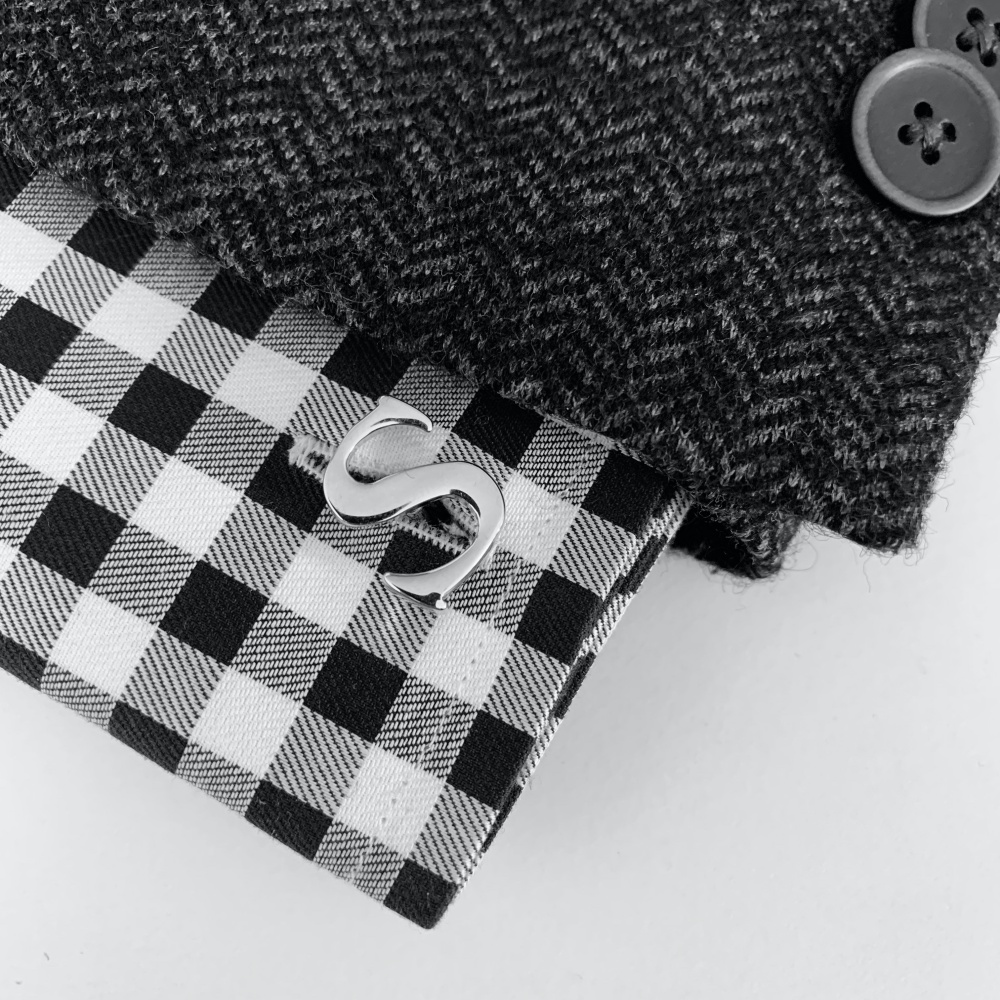 Manžetový knoflíček Iniciál S - malý 