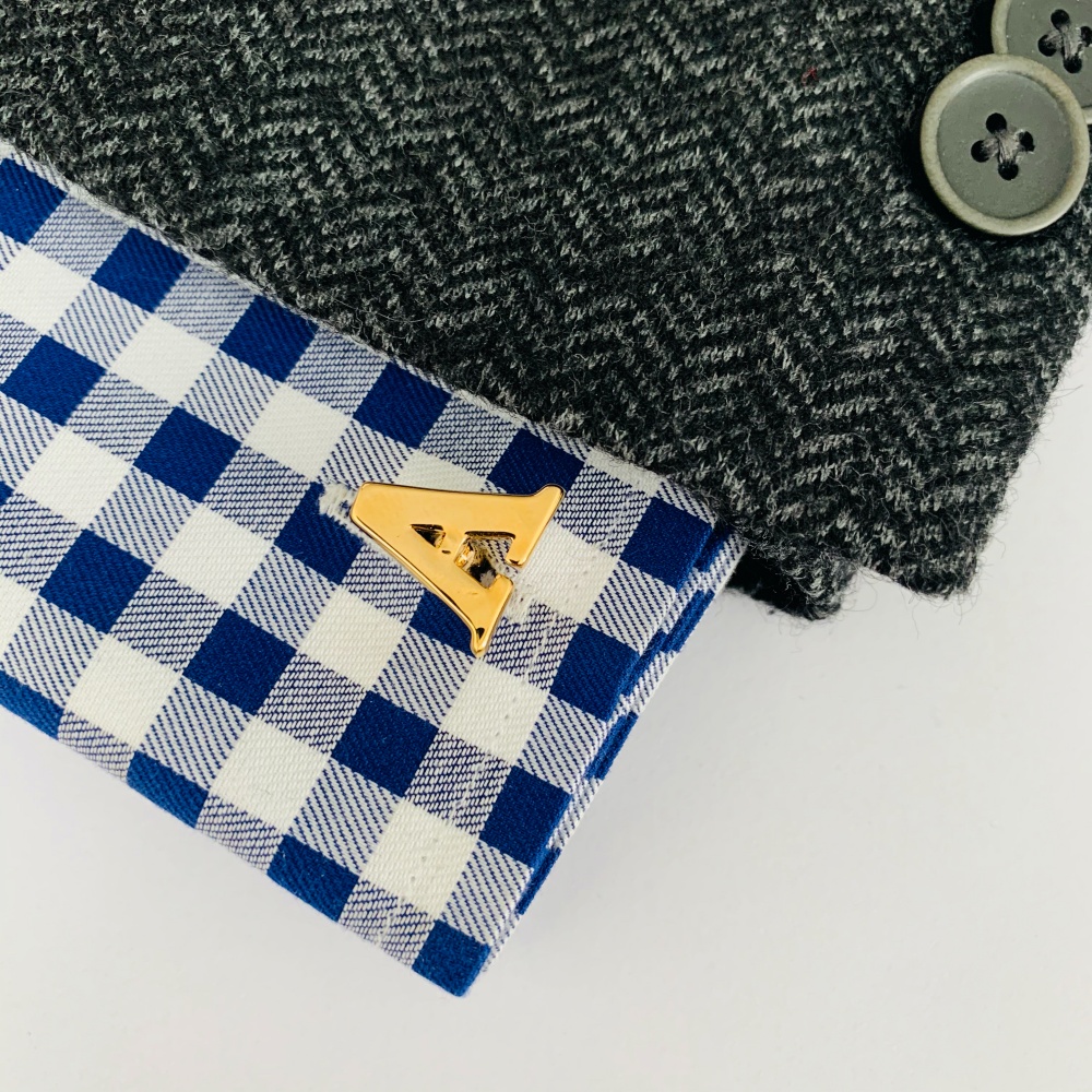 Manžetový knoflíček zlatý Iniciál A - malý 