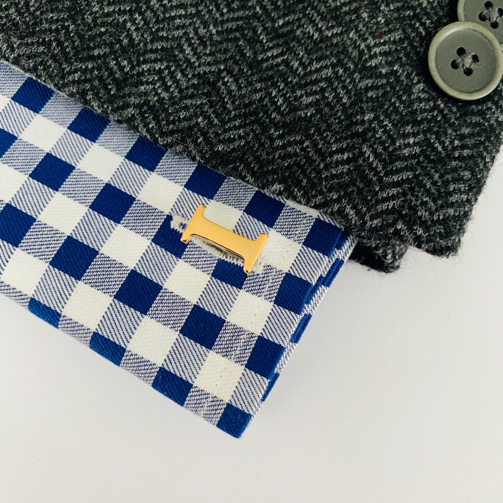 Manžetový knoflíček zlatý Iniciál I - malý 