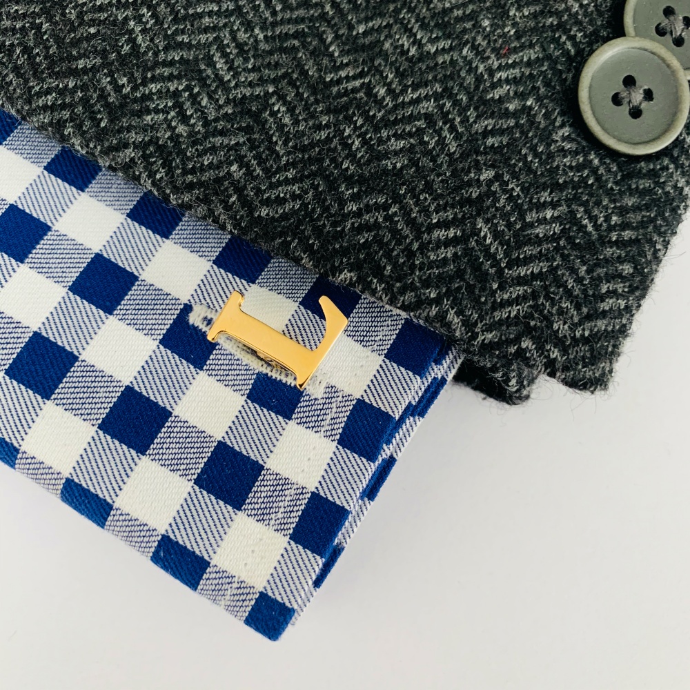 Manžetový knoflíček zlatý Iniciál L - malý 