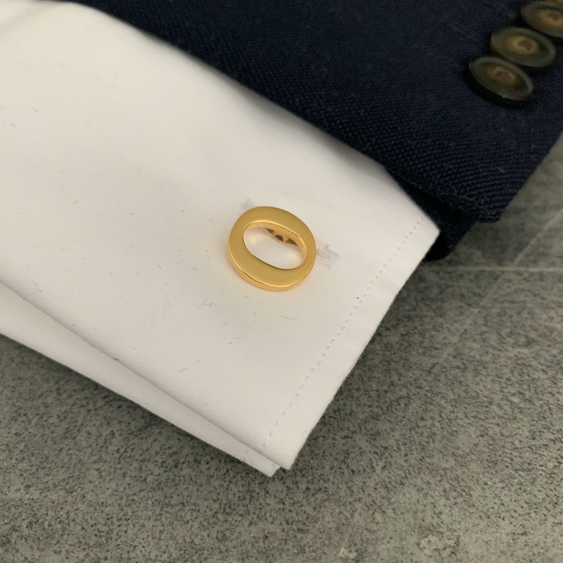 Manžetový knoflíček zlatý Iniciál O - malý 
