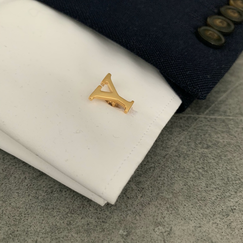 Manžetový knoflíček zlatý Iniciál Y - malý 